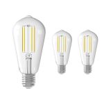 Voordeelpak 3x Calex Smart Rustiek Filament LED Lamp E27 7W 806lm 1800-3000| Tuya Wifi - Afstembaar Wit