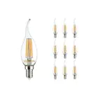 Voordeelpak 10x Noxion Lucent LED Filament Kaars 4.5W 827 BA35 E14 Helder | Dimbaar - Zeer Warm Wit - Vervangt 40W